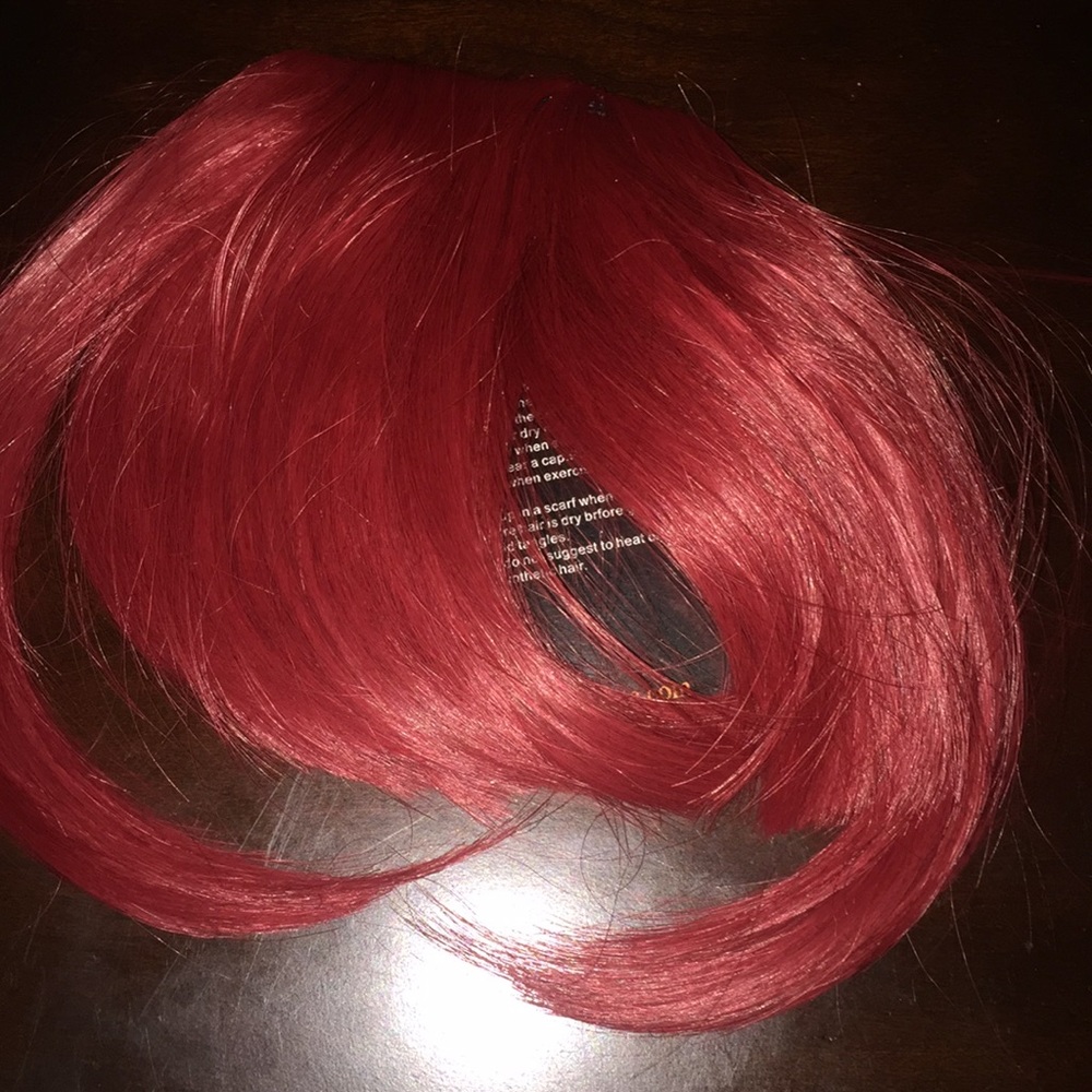 Clip on synthetic hair bang